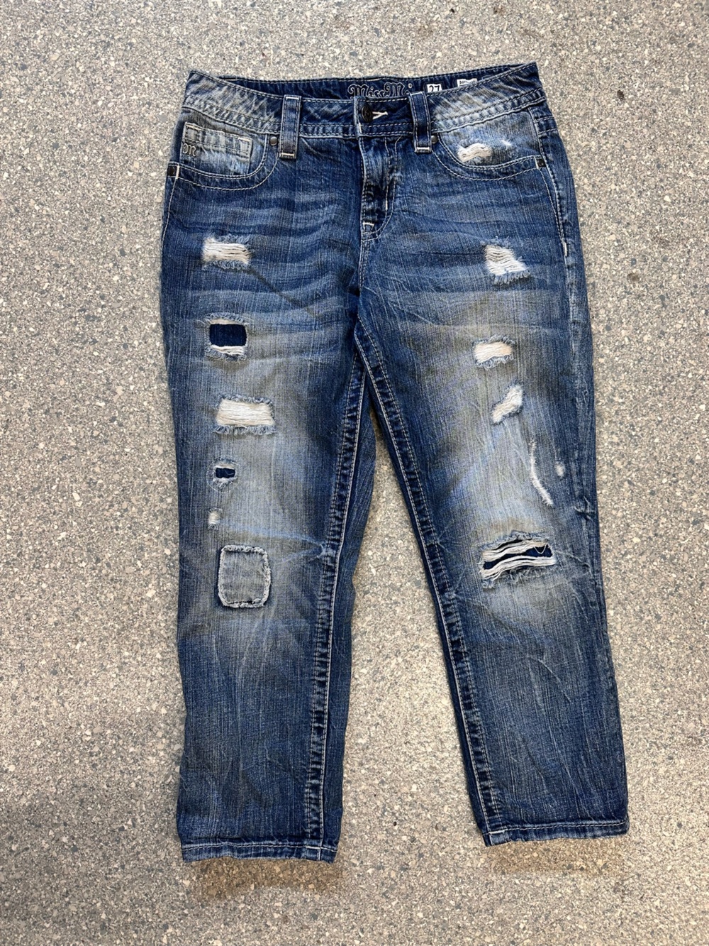 Miss Me Womens Boyfriend Dark Blue Capri Denim Size 27